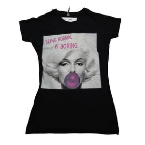 Cotton Heritage Shirt Womens S Black Short Sleeve Round Neck Cotton Casual Tee